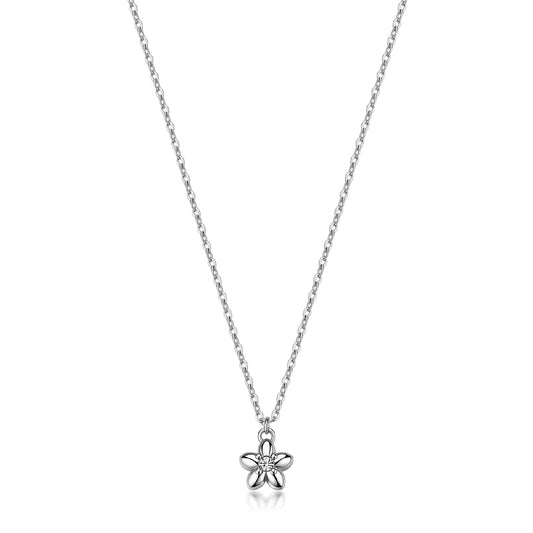 Collana catena S'Agapò Aurora in acciaio e cristalli fiore MISURA UNICA
