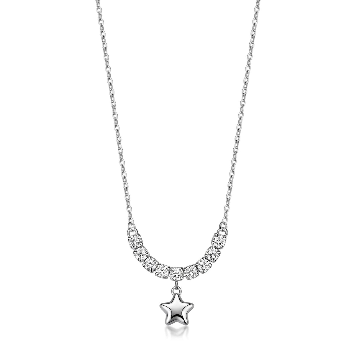 Collana S'Agapo Feelings in acciaio zirconi bianchi e stella MISURA UNICA