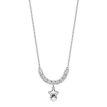 Collana S'Agapo Feelings in acciaio zirconi bianchi e stella MISURA UNICA