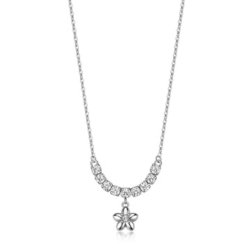 Collana S'Agapò Aurora in acciaio e tennis cristalli fiore MISURA UNICA