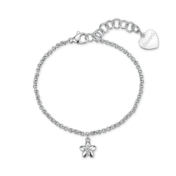 Bracciale catena S'Agapò Aurora in acciaio e cristalli fiore 18 donna