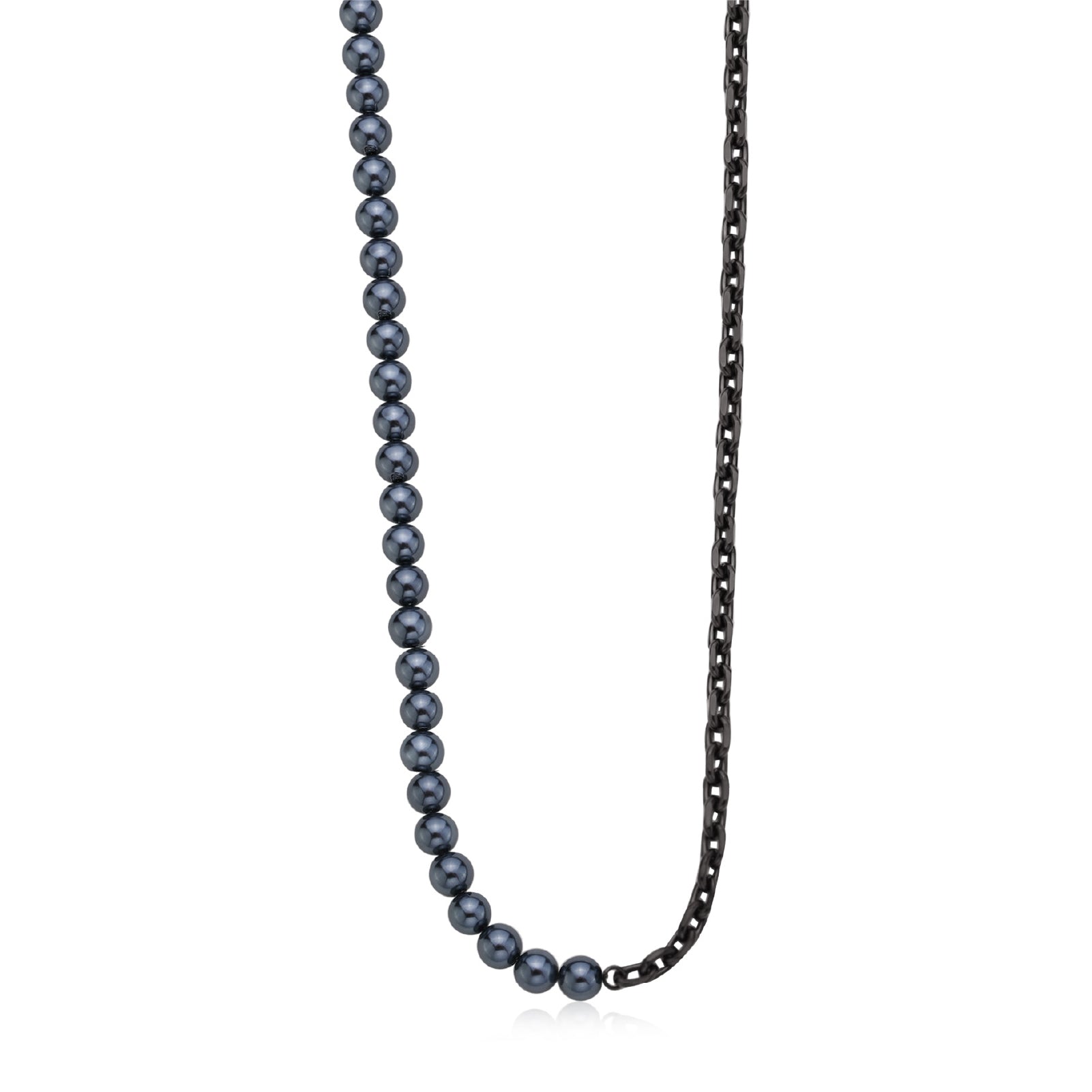 Collana S'agapõ in acciaio 316L di colore grigio con perle SA.SAT02