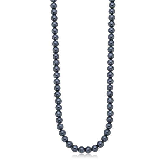 Collana S'agapõ in acciaio 316L con perle di colore grigio SA.SAT04