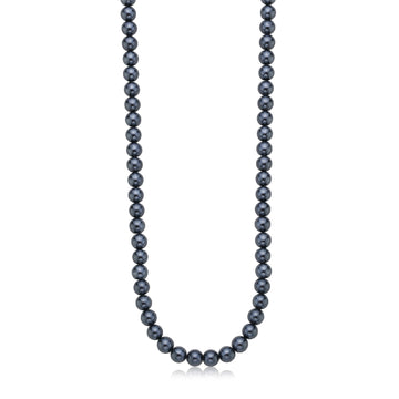 Collana S'agapõ in acciaio 316L con perle di colore grigio SA.SAT04