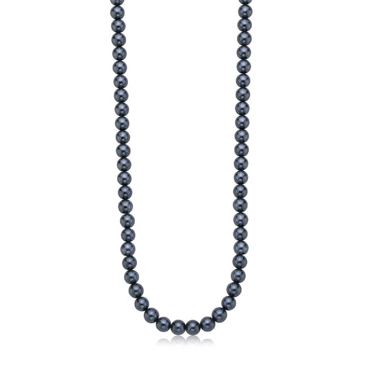 Collana S'agapõ in acciaio 316L con perle di colore grigio SA.SAT04