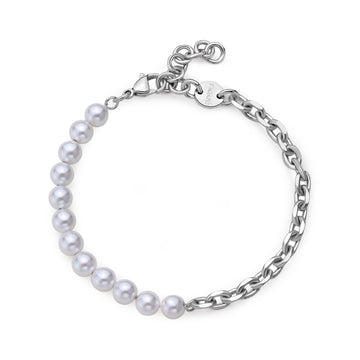 Bracciale con perle S'agapõ in acciaio 316L unisex SA.SAT11