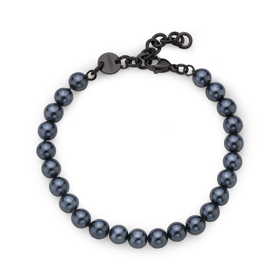 Bracciale con perle S'agapõ in acciaio 316L colore blu unisex SA.SAT14