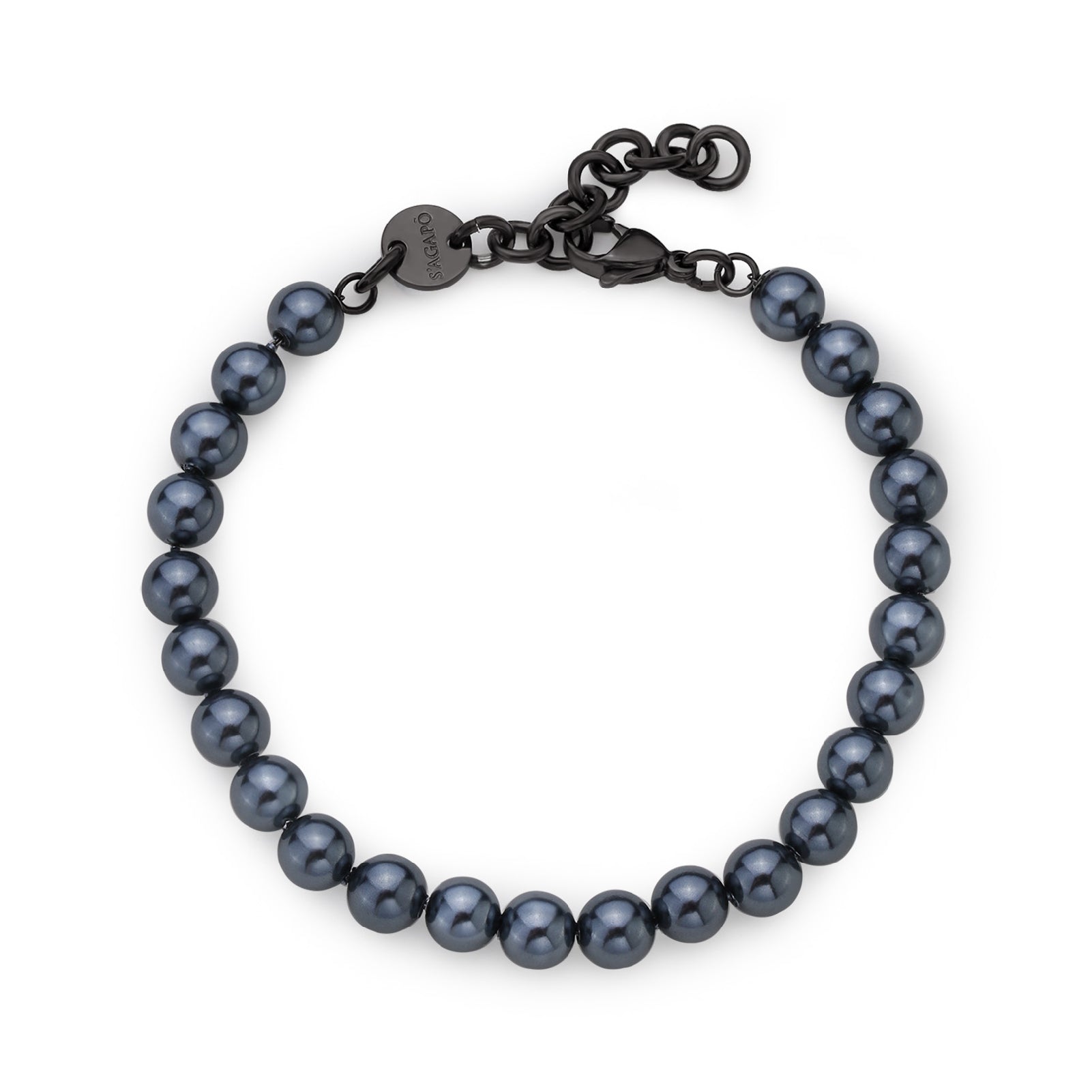 Bracciale con perle S'agapõ in acciaio 316L colore blu unisex SA.SAT14