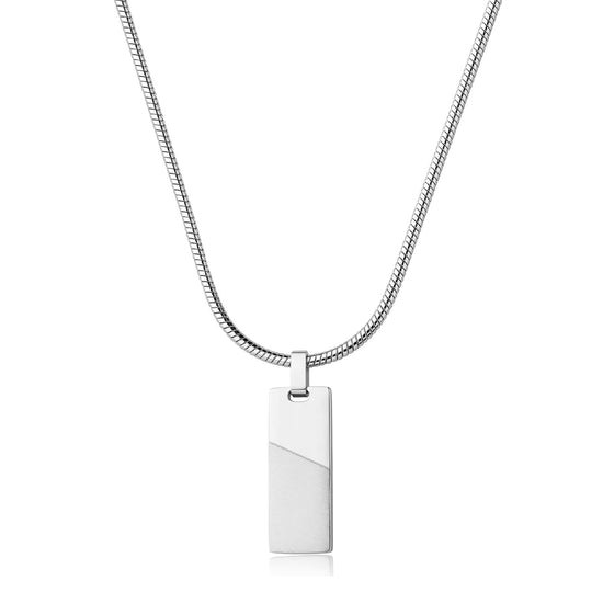 Collana S'agapõ Bound in acciaio pendente argento da uomo MISURA UNICA