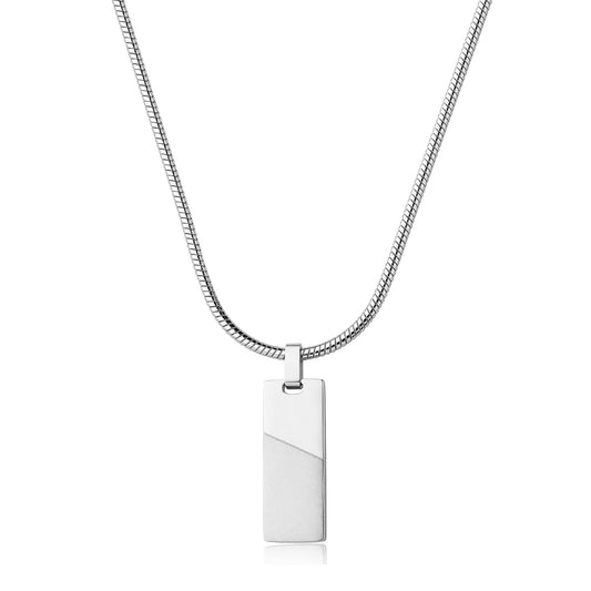 Collana S'agapõ Bound in acciaio pendente argento da uomo MISURA UNICA