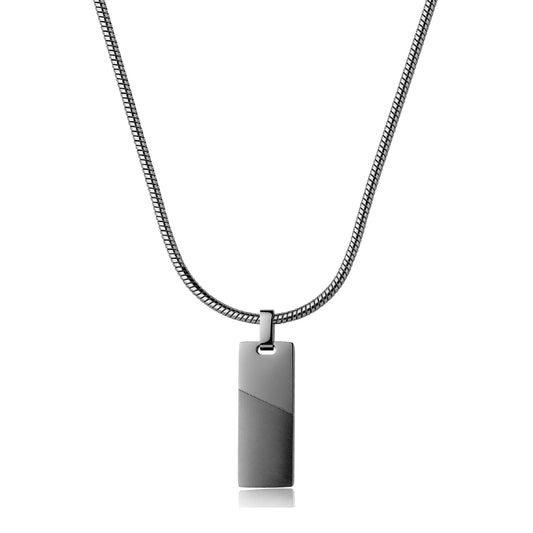 Collana S'agapõ Bound in acciaio pvd rutenio pendente da uomo MISURA UNICA