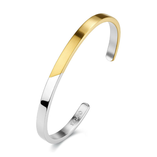 Bracciale rigido S'agapõ Bound in acciaio dettaglio oro da uomo Rigido