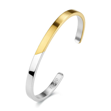 Bracciale rigido S'agapõ Bound in acciaio dettaglio oro da uomo Rigido