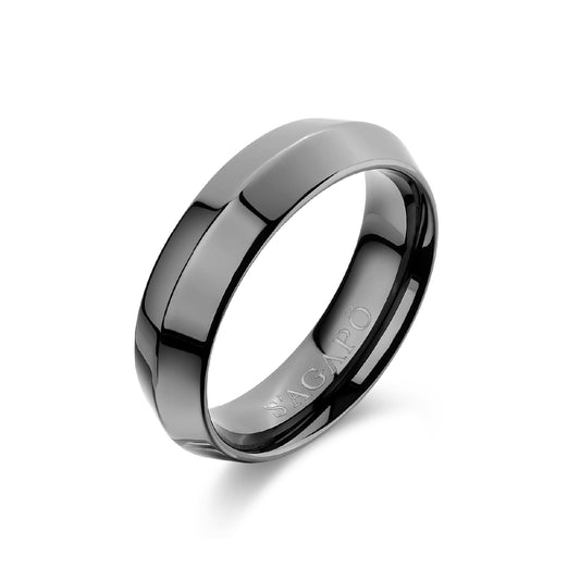 Anello S'agapõ Bound in acciaio 316L pvd colore gun da uomo 19