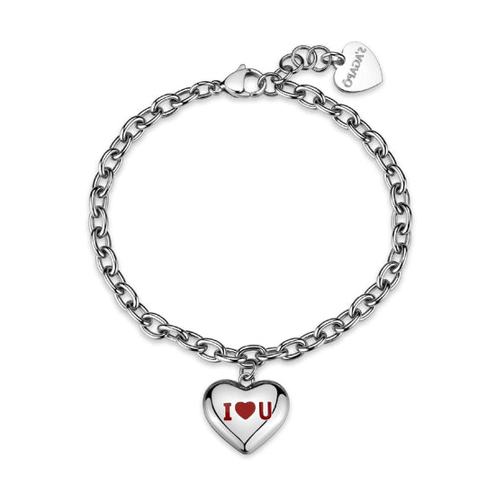 Bracciale S'agapõ Be My Always  con pendente a forma di cuore 18,5 cm