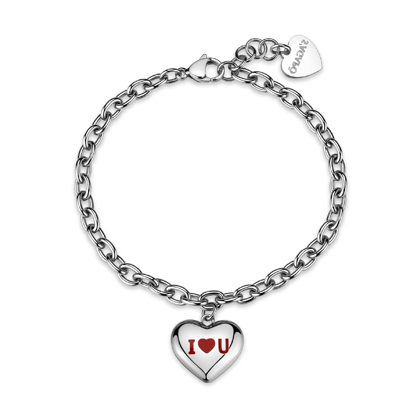 Bracciale S'agapõ Be My Always  con pendente a forma di cuore 18,5 cm