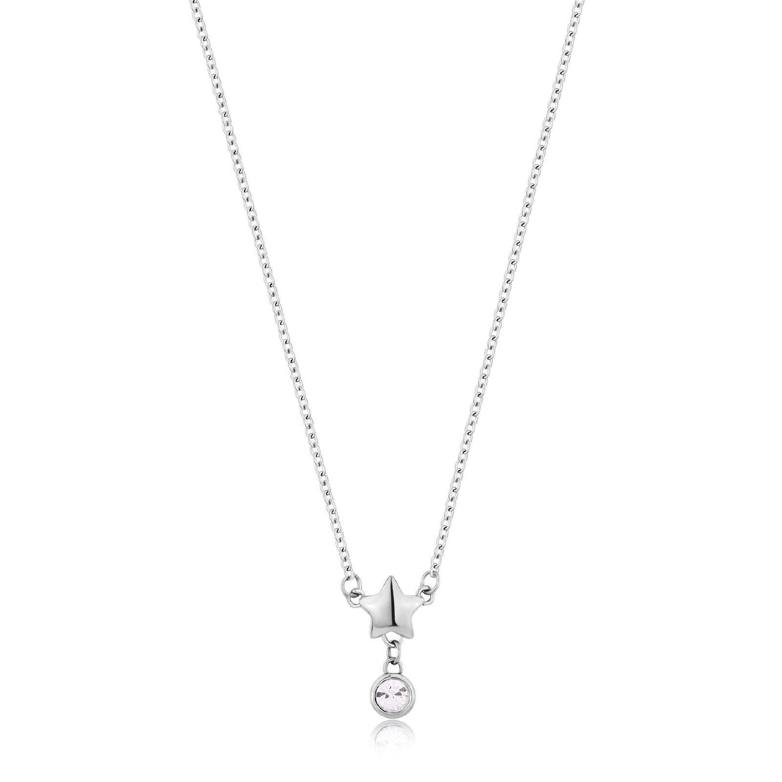 Collana girocollo S'agapõ in acciaio con stella e cristallo MISURA UNICA