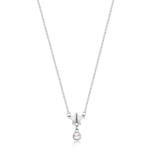 Collana girocollo S'agapõ in acciaio con stella e cristallo MISURA UNICA