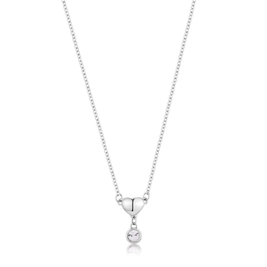 Collana girocollo S'agapõ in acciaio con cuore e cristallo MISURA UNICA