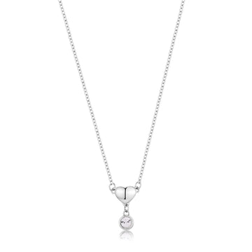 Collana girocollo S'agapõ in acciaio con cuore e cristallo MISURA UNICA