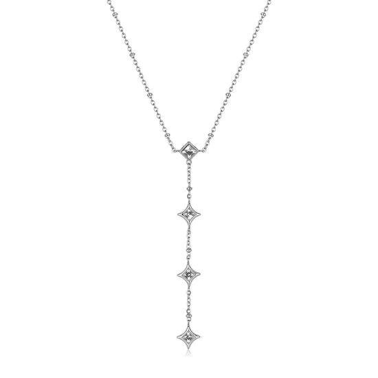 Collana S'agapõ Luce in acciaio 316L lunga a Y con cristalli MISURA UNICA