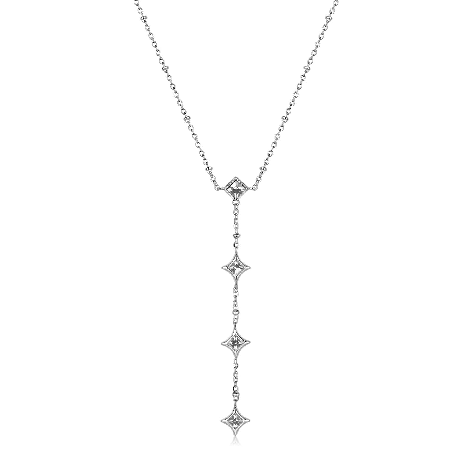 Collana S'agapõ Luce in acciaio 316L lunga a Y con cristalli MISURA UNICA