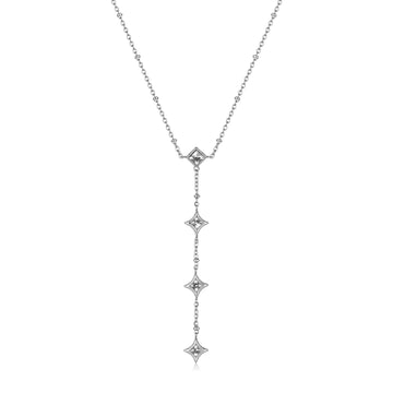 Collana S'agapõ Luce in acciaio 316L lunga a Y con cristalli MISURA UNICA