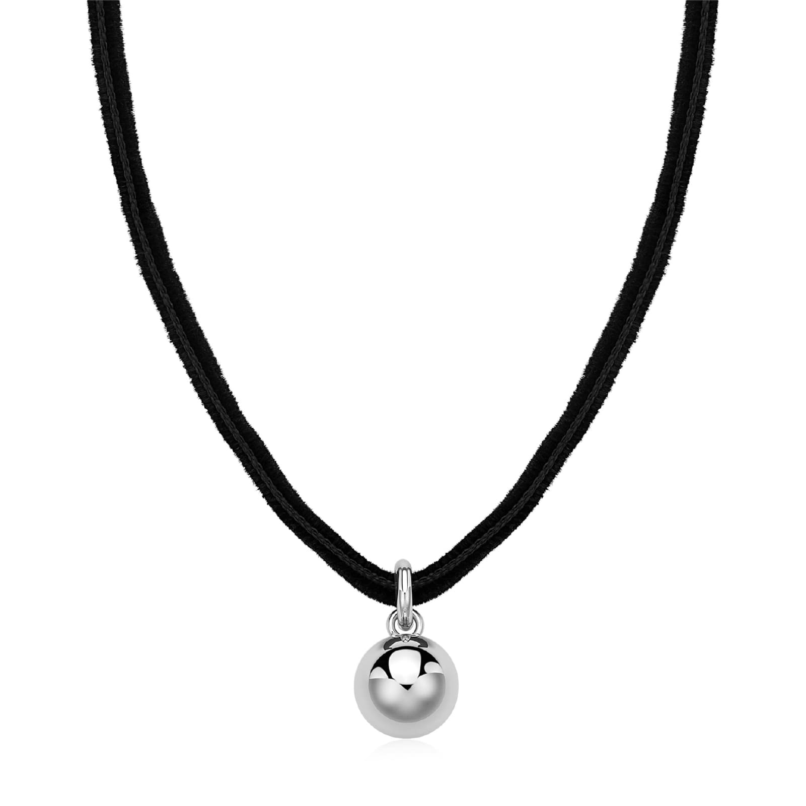 Collana da donna S'agapõ con cordino e sfera in acciaio MISURA UNICA