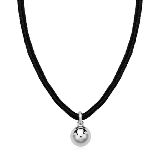 Collana da donna S'agapõ con cordino e sfera in acciaio MISURA UNICA