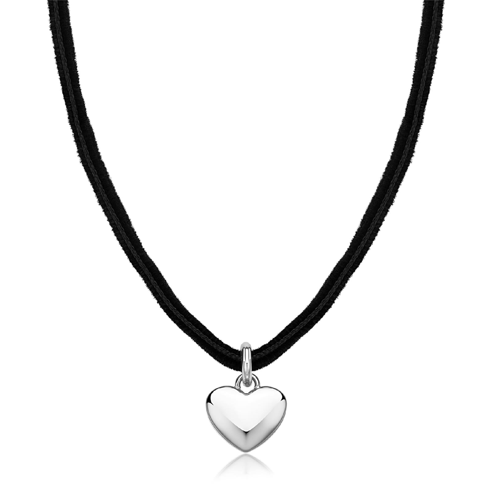 Collana da donna S'agapõ con cordino e cuore in acciaio MISURA UNICA