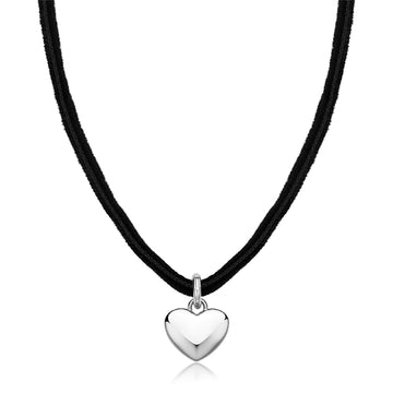 Collana da donna S'agapõ con cordino e cuore in acciaio MISURA UNICA