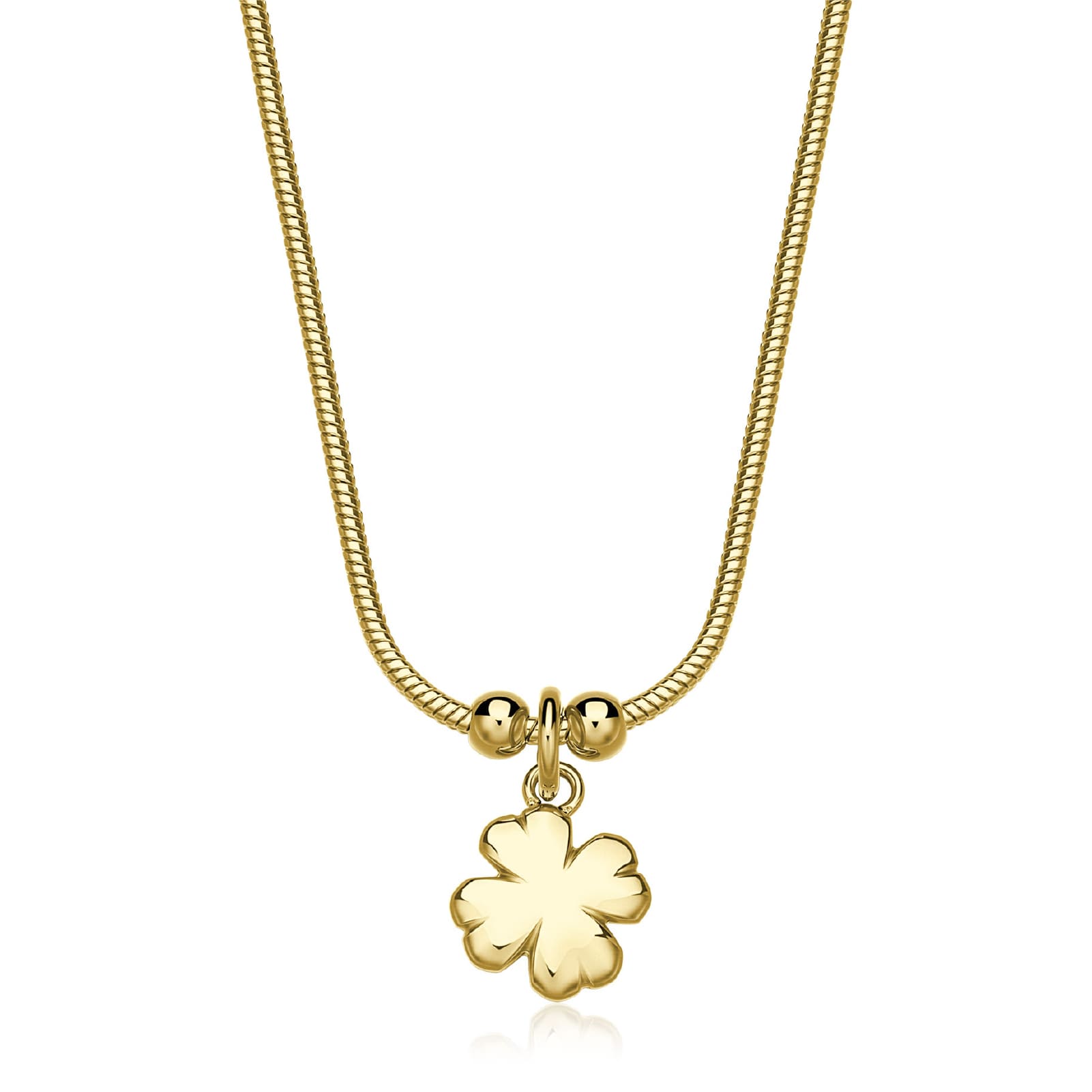 Collana donna S'agapõ acciaio oro quadrifoglio pendente MISURA UNICA
