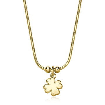 Collana donna S'agapõ acciaio oro quadrifoglio pendente MISURA UNICA