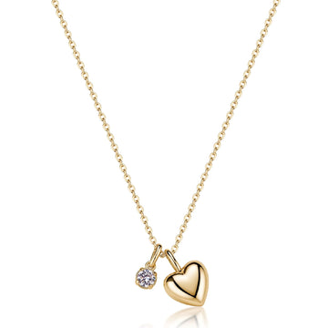 Collana catena S'Agapò Click in acciaio dorato zircone cuore MISURA UNICA