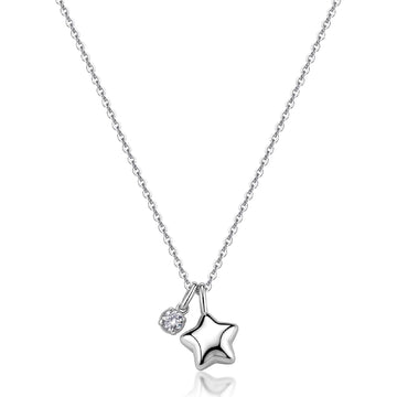Collana catena S'Agapò Click in acciaio e zircone stella MISURA UNICA