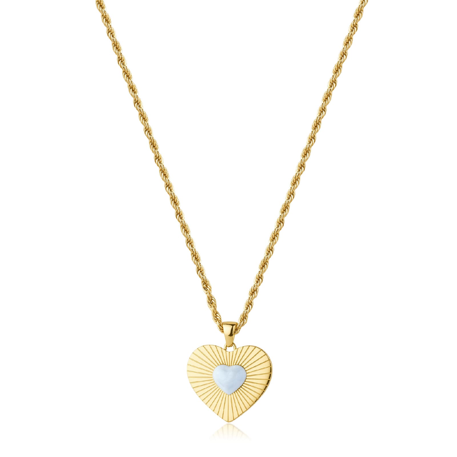 Collana catena S'agapõ Madame in acciaio pvd oro cuore bianco MISURA UNICA