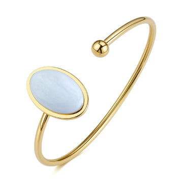 Bracciale rigido S'agapõ Madame in acciaio pvd oro con ovale Rigido