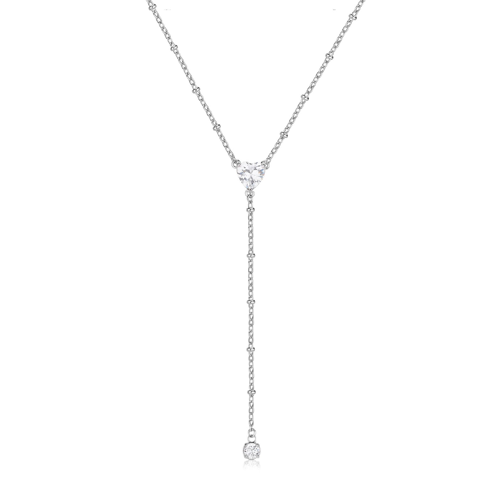 Collana girocollo donna S'agapõ acciaio con cuore e zirconi MISURA UNICA