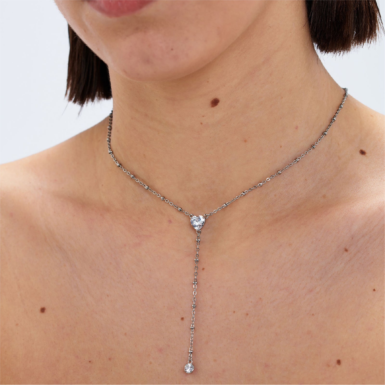 Collana girocollo donna S'agapõ acciaio con cuore e zirconi MISURA UNICA