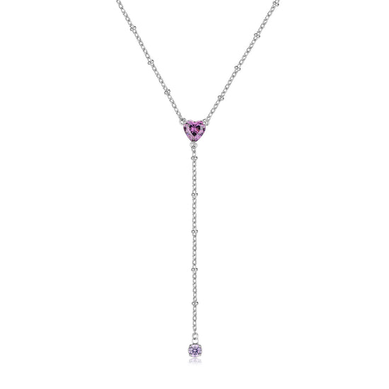 Collana girocollo S'agapõ acciaio cuore amethyst e zirconi MISURA UNICA
