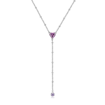 Collana girocollo S'agapõ acciaio cuore amethyst e zirconi MISURA UNICA