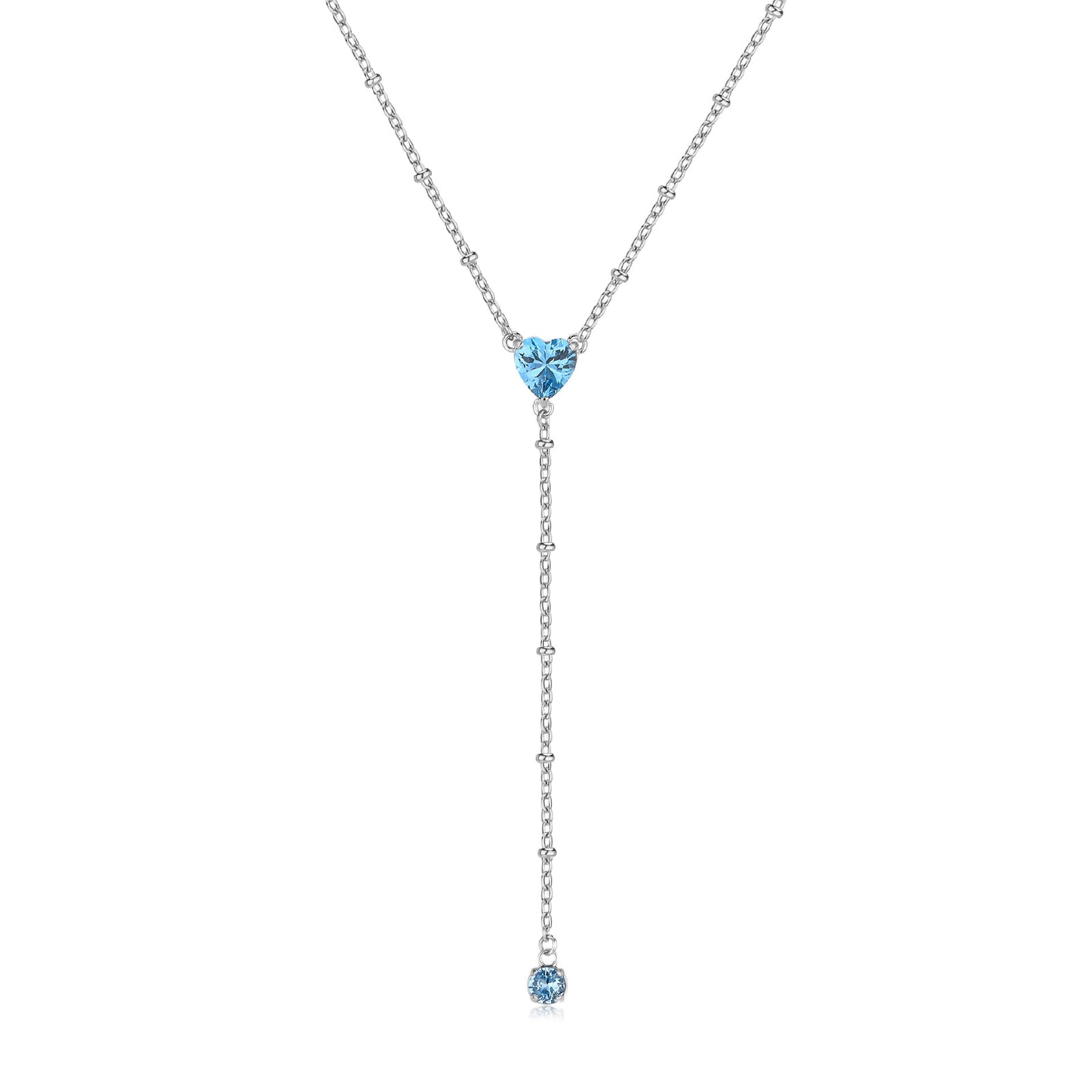 Collana girocollo S'agapõ acciaio cuore aquamarine e zirconi MISURA UNICA