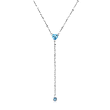 Collana girocollo S'agapõ acciaio cuore aquamarine e zirconi MISURA UNICA