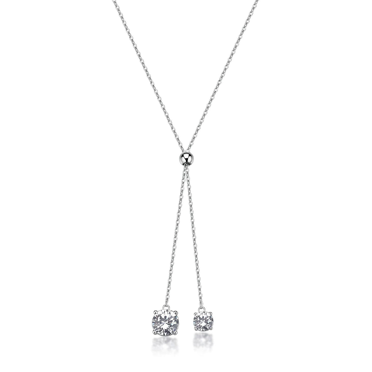 Collana catena a Y S'Agapò Dazzly in acciaio e zirconi MISURA UNICA