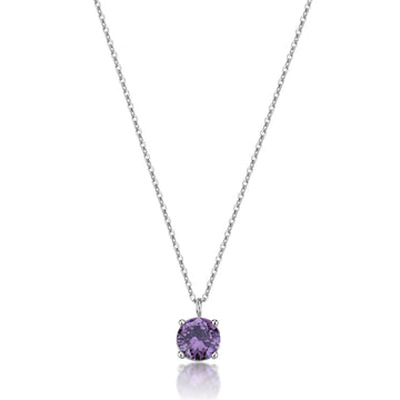 Collana punto luce S'Agapò Dazzly in acciaio e zircone viola MISURA UNICA