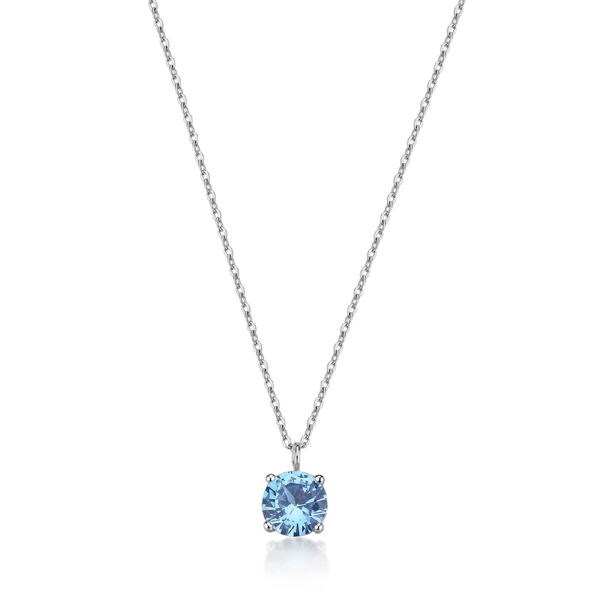 Collana punto luce S'Agapò Dazzly acciaio e zircone azzurro MISURA UNICA