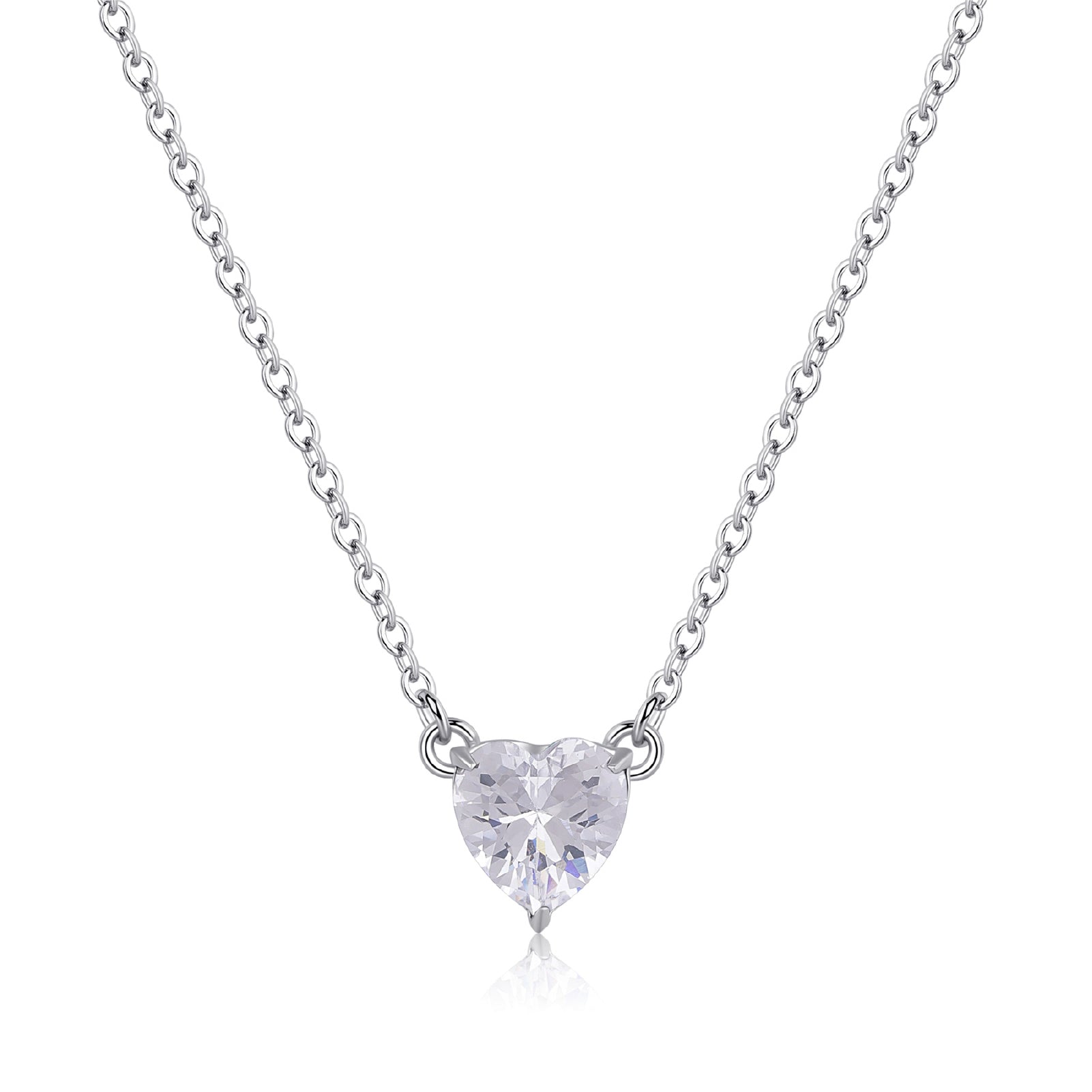 Collana con pendente S'agapõ in acciaio 316L e zircone SA.SDZ56