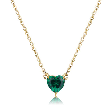 Collana pendente S'agapõ acciaio 316L oro e zircone verde SA.SDZ62