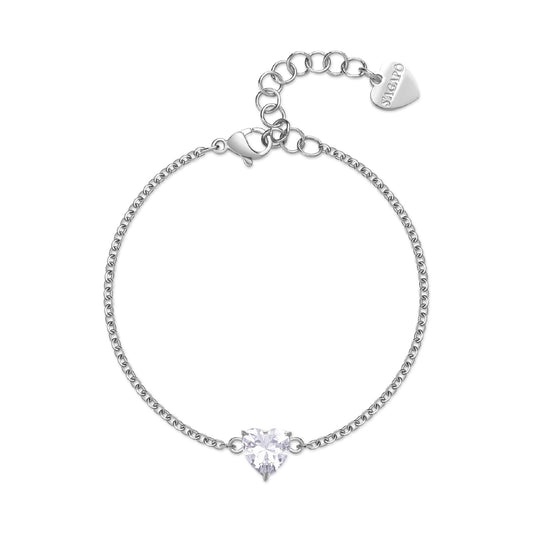 Bracciale S'agapõ in acciaio 316L con zircone da donna SA.SDZ67