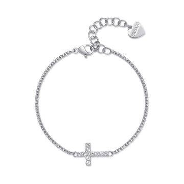 Bracciale croce S'agapõ in acciaio 316L e zirconi SA.SDZ74